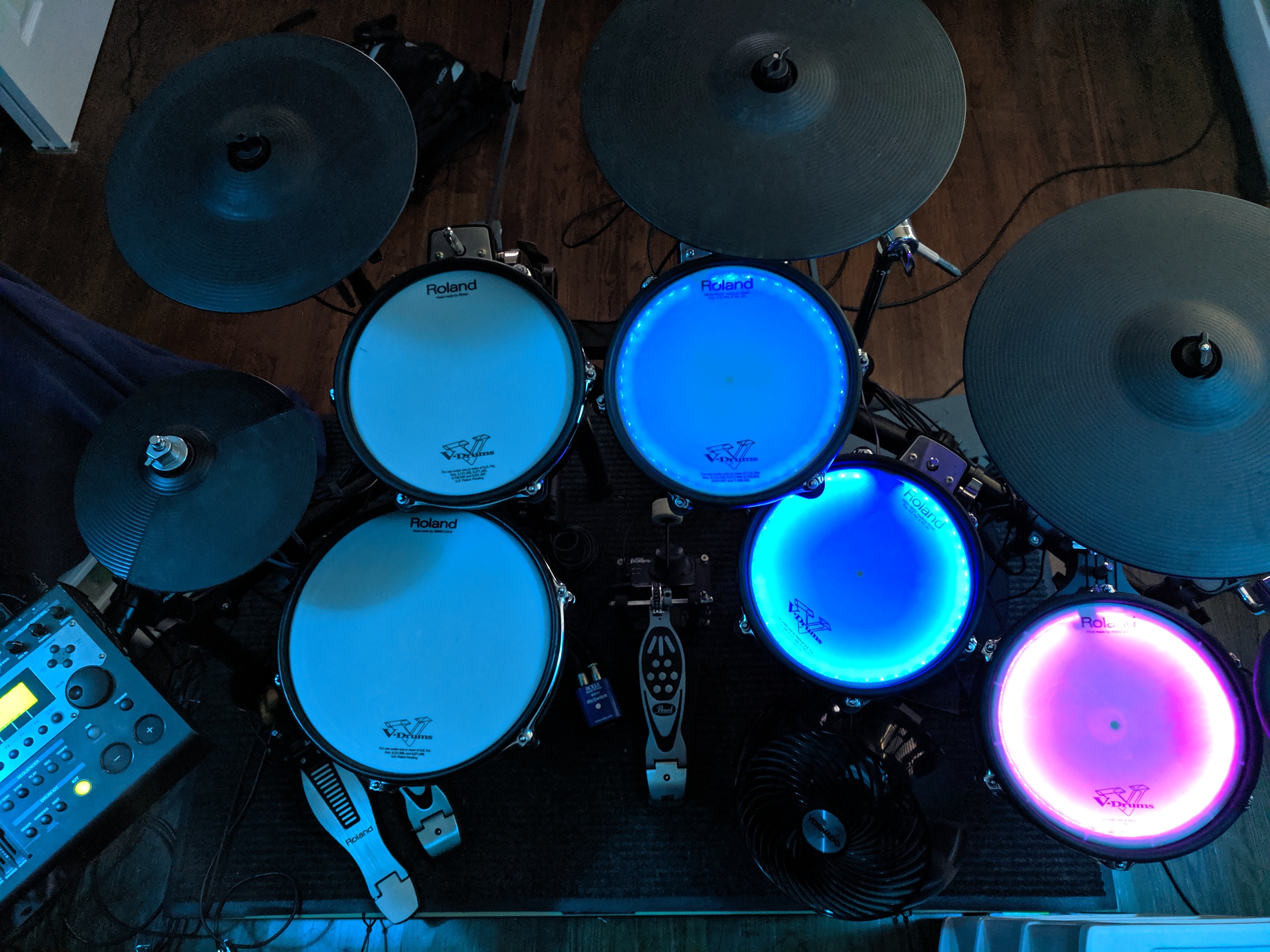 MIDI Drum Kit triggering LED light strips