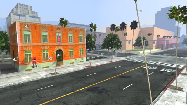 After one of the first environment art merges to get a proof of concept going for the first level: LA