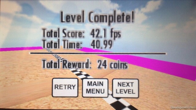 One of the first functioning prototypes of the first level blocked out with a finish line. No tricks or animation, just a skater moving with a jump mechanic