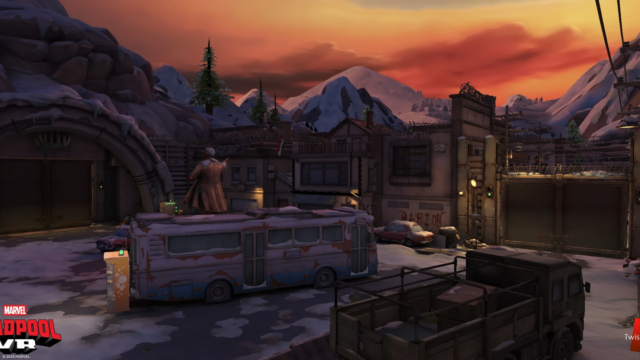 The player is now on-foot in an arena called "Town Square" with a more traditional play space: crates, cars, street lights, trucks etc