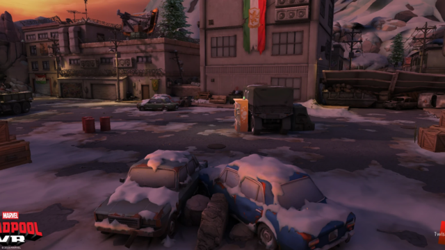 The 2nd tank encounter play space built to be open and big enough for the tank enemy to navigate and use all of its abilities against the player. The user must defeat the tank enemy, hijack the tank, and use its rockets to blow up the barricade and progress on the "2nd tank commute"