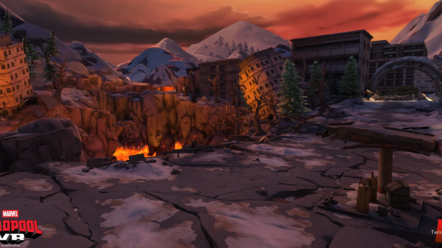 The 2nd tank commute provides empty space between encounters, and a drop for a tank upgrade (not pictured) deploys at this abandoned gas station to use at the following tank encounters