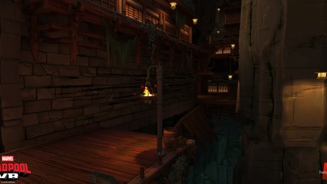 Cliffside dwellings requires a wallrun here to traverse the gap and progress