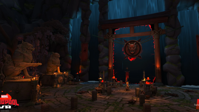 Another angle of the cliffside holdout. The player must complete 4 quests to progress through the waterfall
